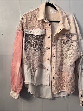 Oli & Hali Cream Lace-Trim Jacket